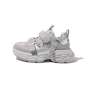 Нескользящие, противоударные, износостойкие, дышащие, легкие, амортизирующие, низкие, детские кроссовки для повседневной носки BELLE, серебряный/фиолетовый