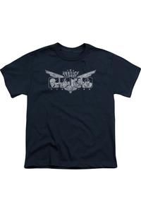 Футболка с коротким рукавом для детей "Крылья Лиги Справедливости Америки" Gildan, темно-синий