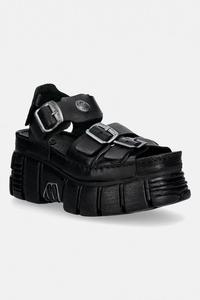 Кожаные сандалии tank leather black, tower negro + later New Rock, черный
