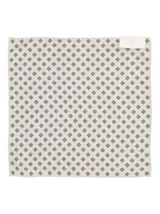 Шелковый платок с геометрическим узором Brunello Cucinelli, нейтральный