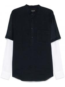 Льняная рубашка Giorgio Armani, синий