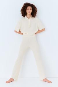 Брюки ажурной вязки H&M, бежевый