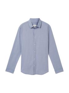 Рубашка обычного кроя на пуговицах TOM TAILOR, темно-синий/светло-синий