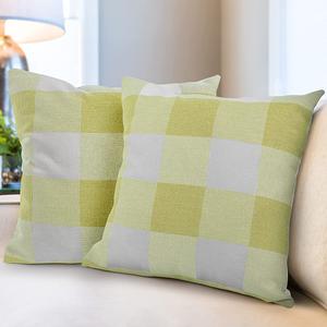 Набор из 2 декоративных наволочек в клетку Buffalo 16x16. Zulay Kitchen, цвет Yellow And White