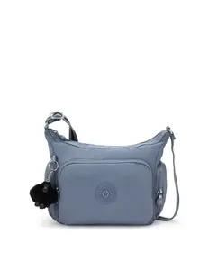 Средняя сумка через плечо с застежкой-молнией Kipling, серебристо-голубой