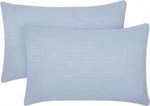 Mellanni Наволочки, комплект из 2 штук, размер 51x76 см, застежка-конверт, охлаждающие, очень мягкие, полосатые светло-голубые