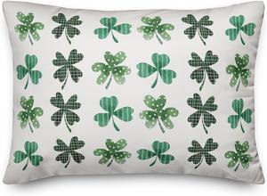 Creative Products Декоративная подушка с акварельным узором клевера, мягкая пушистая Shamrock Patter