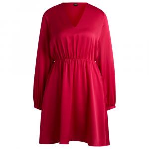 Платье с V-образным вырезом из кованого атласа BOSS, розовый