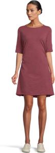 Платье Mod-o-doc Elbow Sleeve Below The Knee Shirred Dress, цвет Zinfandel