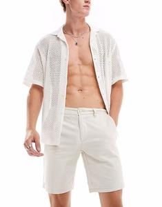 Шорты-чиносы & SONS из льняной смеси бежевого цвета Only & Sons