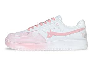 XTEP Кроссовки Air Force One с антискользящим покрытием, износостойкие, низкие, для скейтбординга, унисекс, розовые, белые