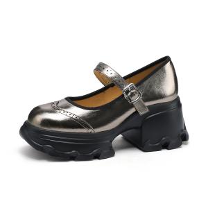 Лоферы женские серебристые/бронзовые FMM, Silver