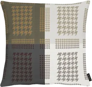 АПЭЛТ декоративная подушка "Алексис", чехол без наполнения, 1 шт APELT 49х49 см, коричневый/бежевый