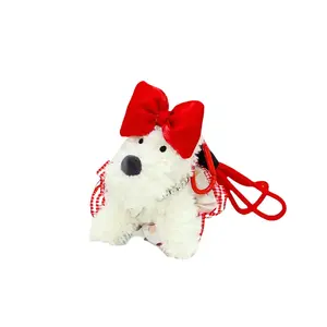 Плюшевый кулон щенок вест хайленд уайт терьер высота 13см LALABABY, красный