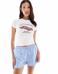 Шорты-боксеры Daisy Street с эластичным поясом, в синюю полоску, без застежек