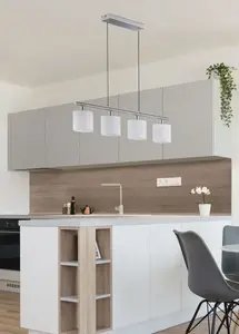 TRIO Leuchten подвесной светильник "Tommy", 4 лампочки, лампа E14 | без лампочки, 4 лампы, регулируемая по высоте, матовый бело-никель, подвесной светильник Высота: 150,0 см., цвет nickelfarben