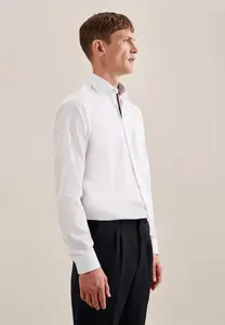 Деловая рубашка seidensticker "Regular", стандартный воротник "Кент" с длинными рукавами, однотонная, белый