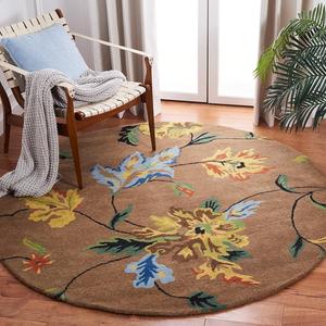 Ковер SAFAVIEH, 183 x 183 см, Soho Collection Brown/Multi SOH735A ручной работы из премиальной шерсти и вискозы