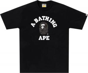 Футболка BAPE Layered Line Camo College 'Black/Black', черный