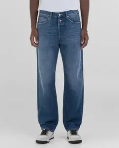 Мужские прямые джинсы с двойной пуговицей и боковыми карманами Replay, синий