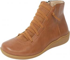 Женские ботильоны с поддержкой свода стопы, на шнуровке, модные кроссовки, без каблука, винтажные ретро ботинки, слипоны, на плоской подошве, низкий каблук, осенние ботинки, удобные Generic, Brown