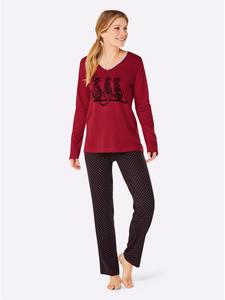 WITT WEIDEN Пижама с принтом красного и черного цвета