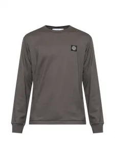 Футболка с длинными рукавами и нашивкой-логотипом Stone Island, серый