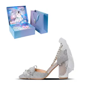 WUGUNIANG Женские туфли на высоком каблуке Starry Silver в 3D-боксе Butterfly Wing Dimension, цвет Starry Silver[Butterfly Wing Dimension 3D Box]