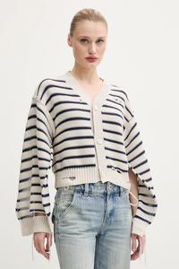 Хлопковый кардиган Mm6 Maison Margiela, бежевый