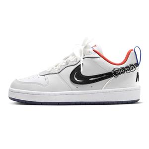 Кроссовки для скейтбординга Court Borough Leak Rubber Film Breathable подростковые низкие дышащие Nike, белый