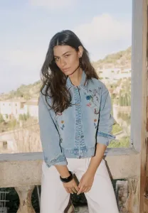 Джинсовая куртка cutiala aniceta с вышивкой Culture, Light Blue Wash