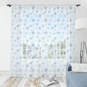 Штора Abakuhaus Seestern 2 шт, 274x274x0,5 см цвет almond grün azure blau