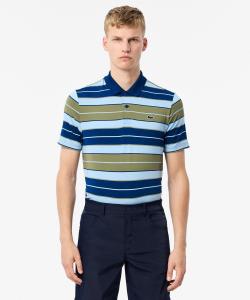 Футболка-поло Ultra Dry с защитой от УФ-излучения UPF50+, в многоцветную полоску.