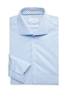 Рубашка-рубашка Slim Fit из хлопковой смеси Ted Baker, синий