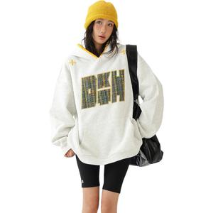 Толстовка Unisex Hooded Moderate Regular NEVER RULE, белый серый fleece-lined