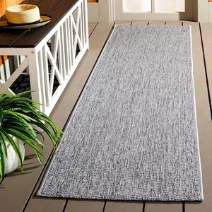 Ковер SAFAVIEH, 67 x 244 см, Sisal All-Weather Collection Runner, Dark Grey, геометрический рисунок, для помещений и улицы, моющийся, идеально для патио, заднего двора, прихожей (SAW420F-28)