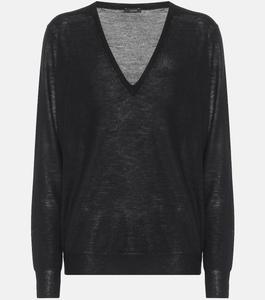 Кашемировый свитер Cashair с V-образным вырезом JOSEPH, черный