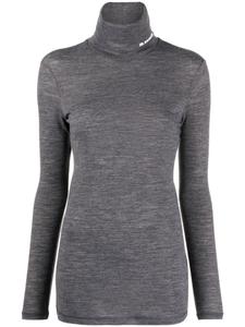 Jil Sander топ с воротником-воронкой и длинными рукавами, серый