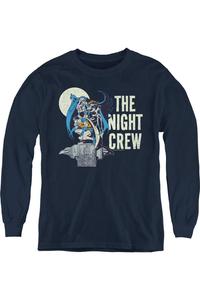Футболка с длинным рукавом Night Crew для подростков от DC Comics Gildan, темно-синий