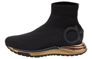 Кеды высокие Ferragamo Gardena, черный / золотой