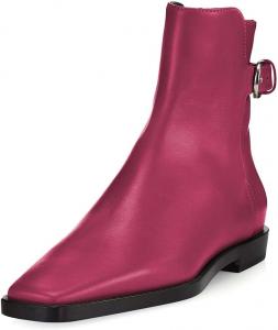 Женские балетки с закрытым носком, с ремешком и пряжкой на щиколотке, низкий каблук, короткие ботильоны, офисная деловая обувь, размеры 4-16 US Wo wagas, Plum