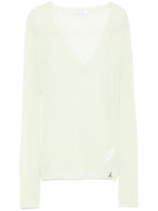 Patrizia Pepe свитер тонкой вязки с V-образным вырезом, зеленый