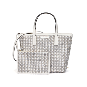 Сумка-тоут, сумка для покупок, сумка через плечо, сумка-кроссбоди, мини-сумочка из хлопкового холста с отделкой из искусственной кожи Tory Burch, basic set (bag+dust bag)