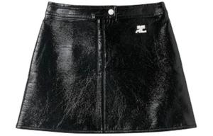 Курреж Вайнил Мини-юбка 'Нэви' COURREGES, черный