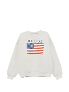 Свитшот с принтом флага Rhude, серый