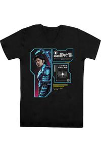 Футболка/футболка из хлопка премиум-класса Blue Beetle (2023) с коротким рукавом и V-образным вырезом для взрослых Gildan, черный