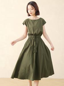 Длинное платье с французскими рукавами Doux Belle, цвет Khaki