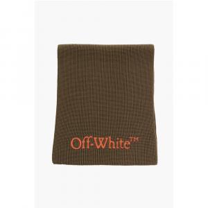 Шарф из натуральной шерсти с вышитым логотипом Off-White, Army