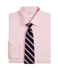 Рубашка обычного кроя из эластичного хлопка без глажки с воротником Ainsley Brooks Brothers, розовый