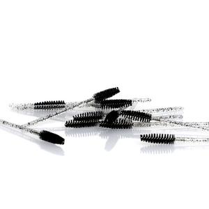 ForMe, Кисть для ресниц нейлоновая, блестки, чёрная (упаковка 50 шт.)